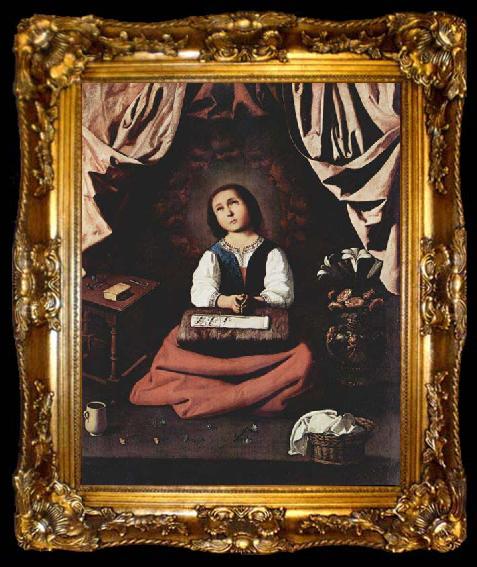 framed  Francisco de Zurbaran The Young Virgin, ta009-2